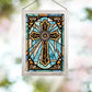 Coastal Cross Stained Glass Art - Wild Wings
