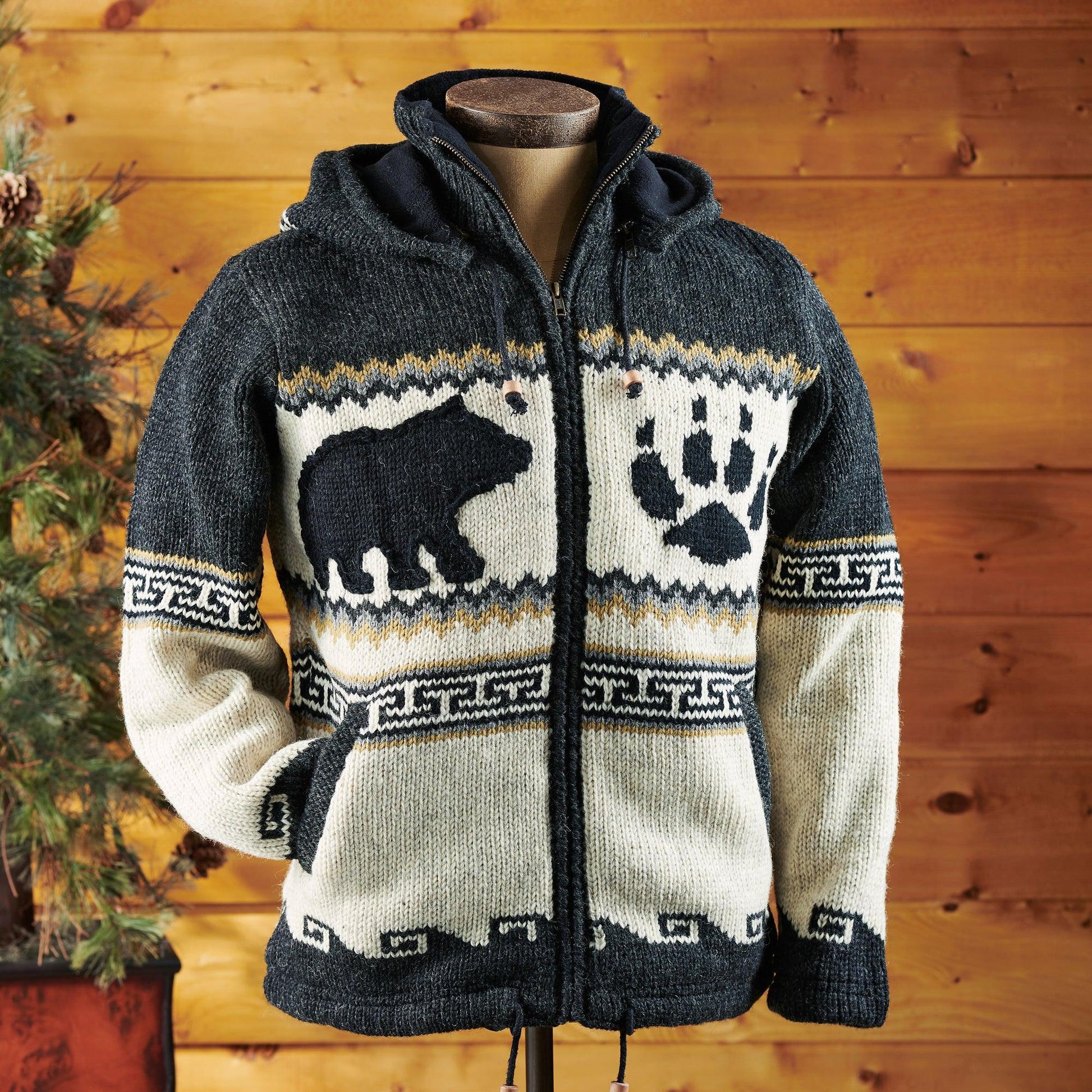 Bear Paw Wool Sweater Jacket - Wild Wings