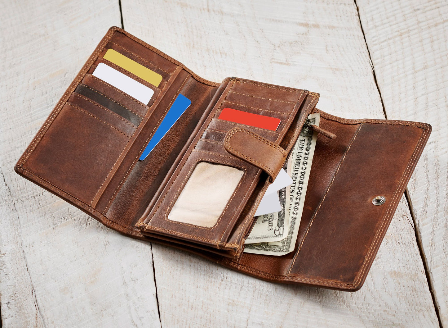 Brown Leather Wallet and Handbag - Wild Wings