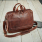 Rustic Leather Briefcase Handbag - Wild Wings