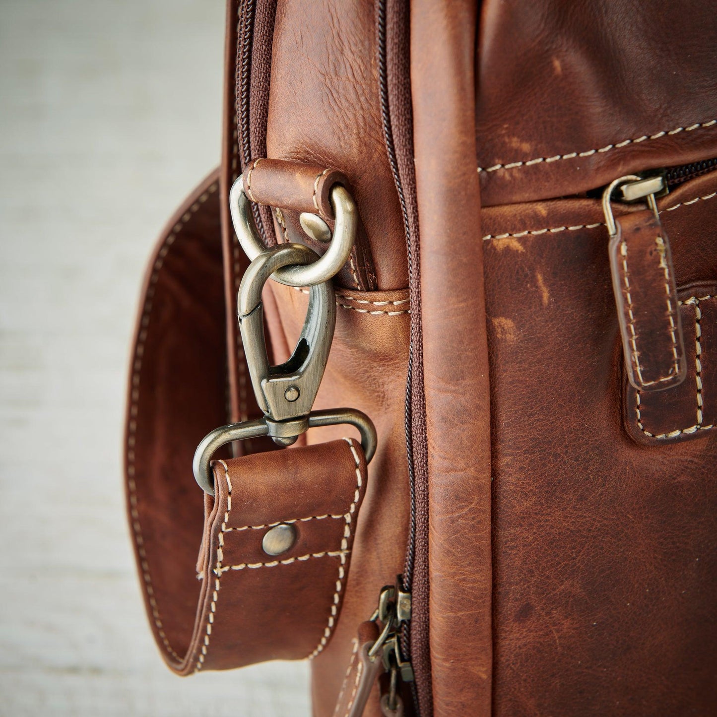 Rustic Leather Briefcase Handbag - Wild Wings