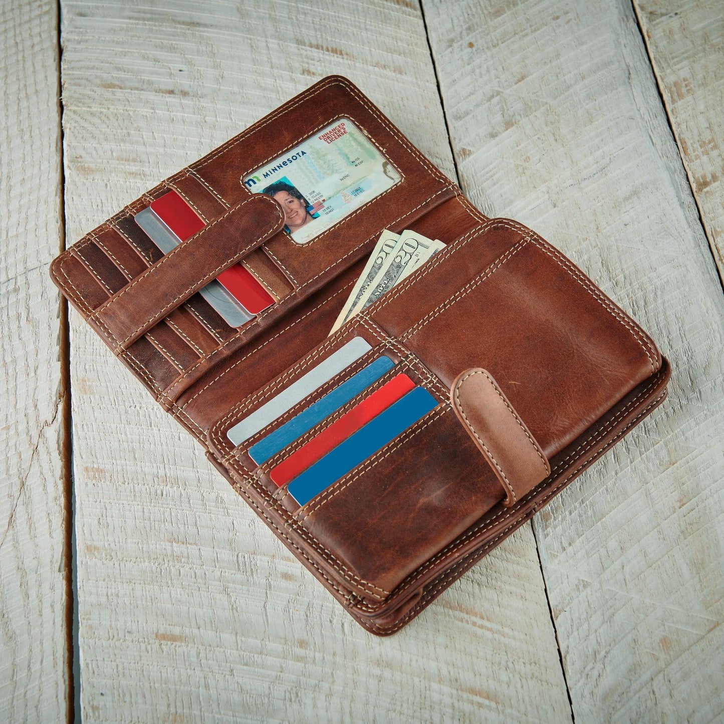Brown Leather Wallet - Wild Wings