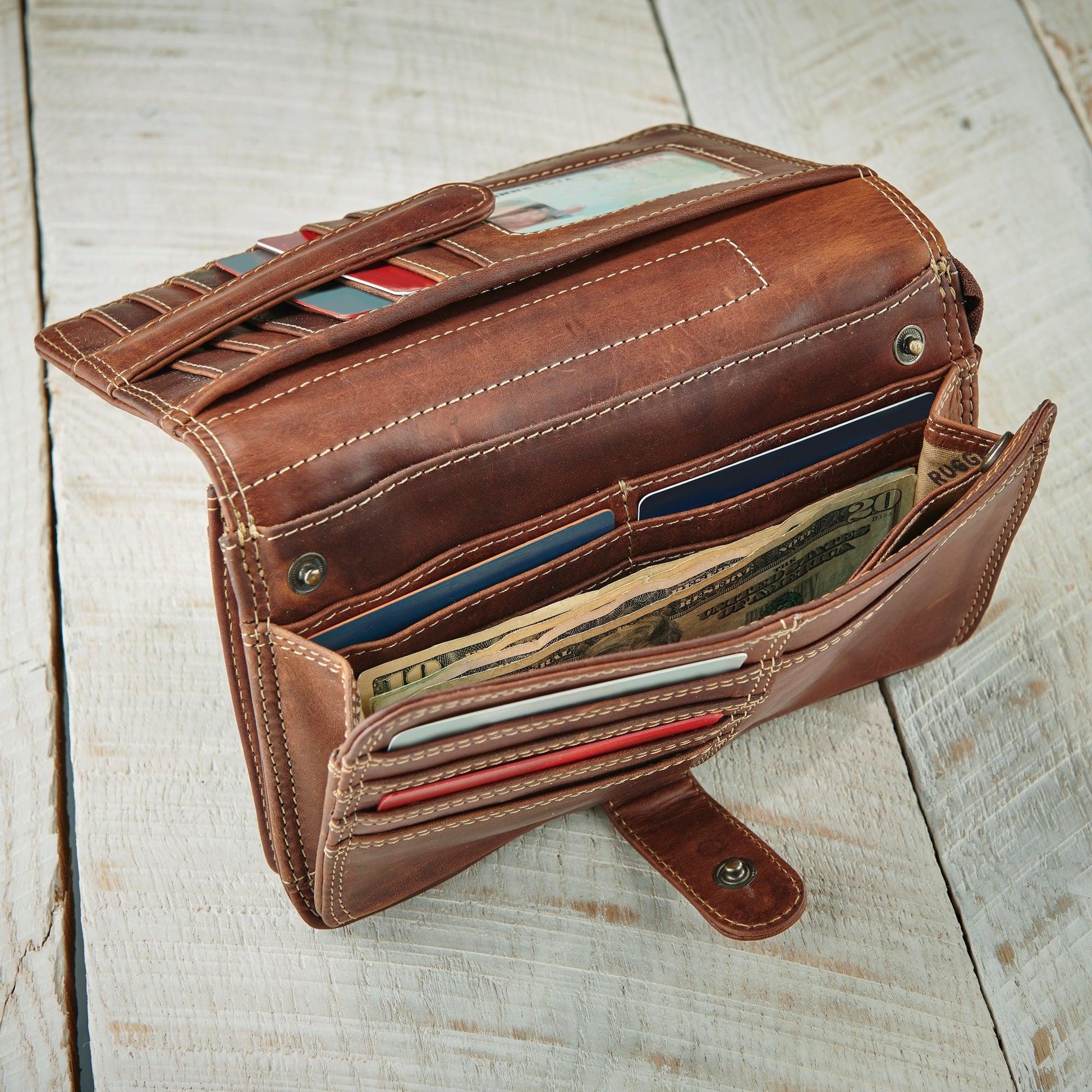 Brown Leather Wallet - Wild Wings