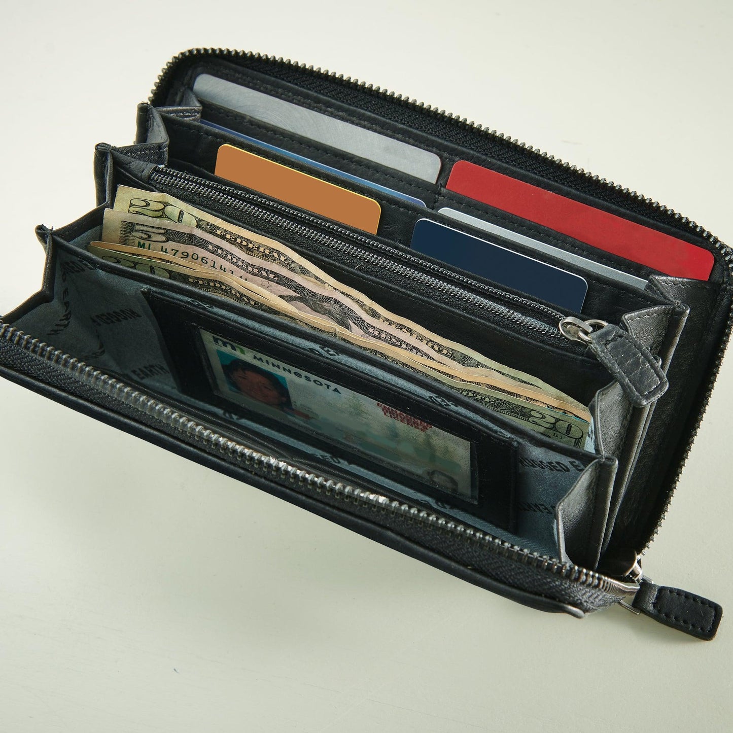 Black Leather Wallet - Wild Wings
