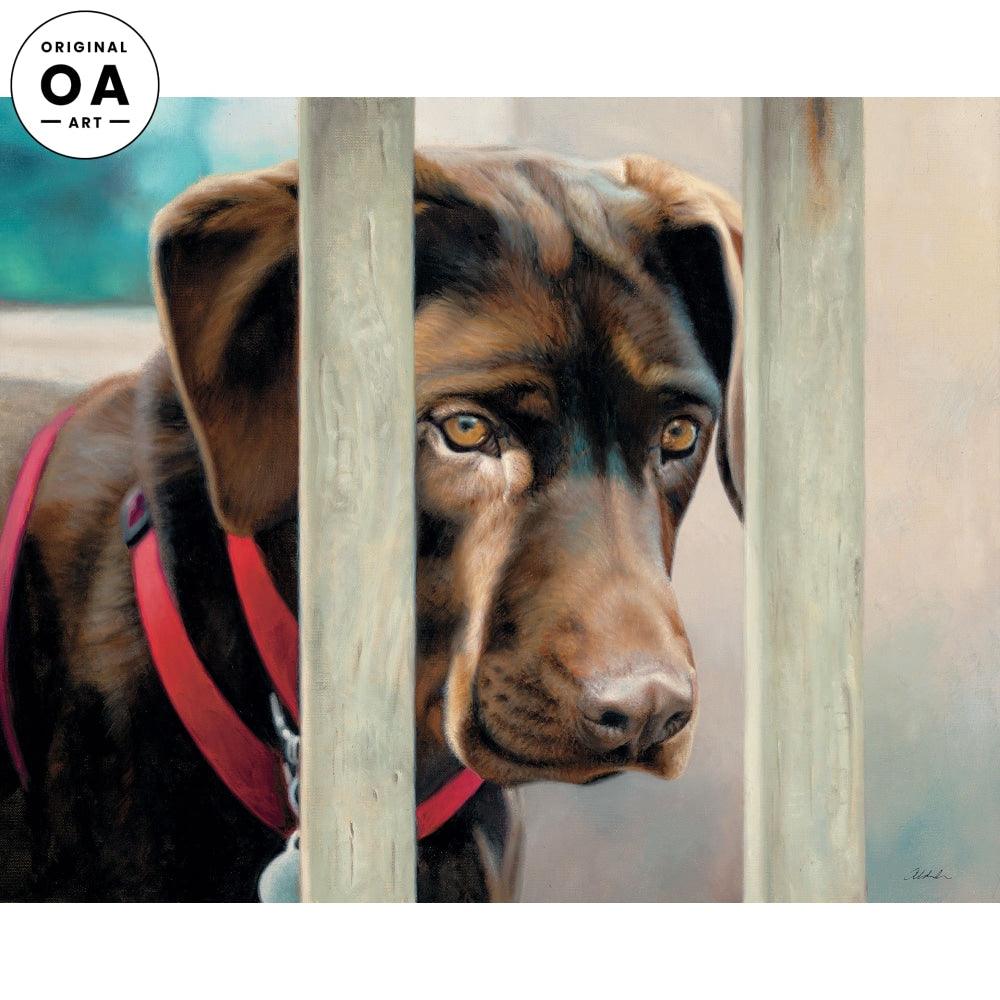 I Spy—Chocolate Lab Original Oil Painting - Wild Wings