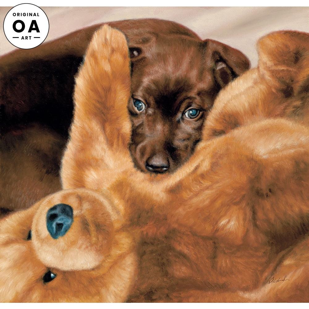 Bears—Chocolate Lab Puppy Original Oil Painting - Wild Wings