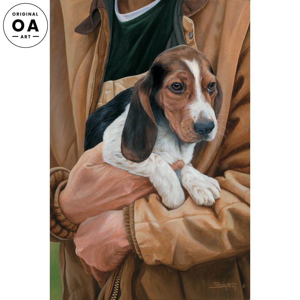 Friends Forever—Basset Hound Puppy Original Acrylic Painting - Wild Wings