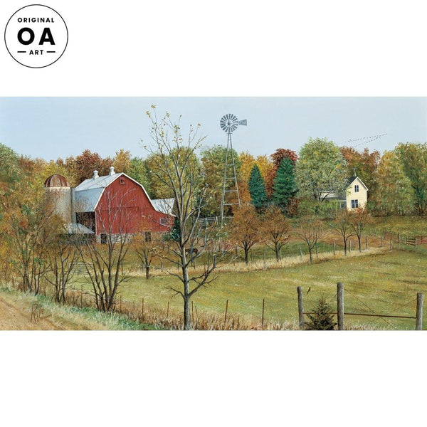 Hugo's Place—Farm Original Acrylic Painting - Wild Wings