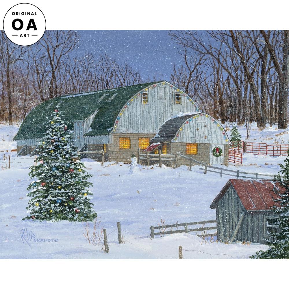 Silent Night—Barn Original Acrylic Painting - Wild Wings