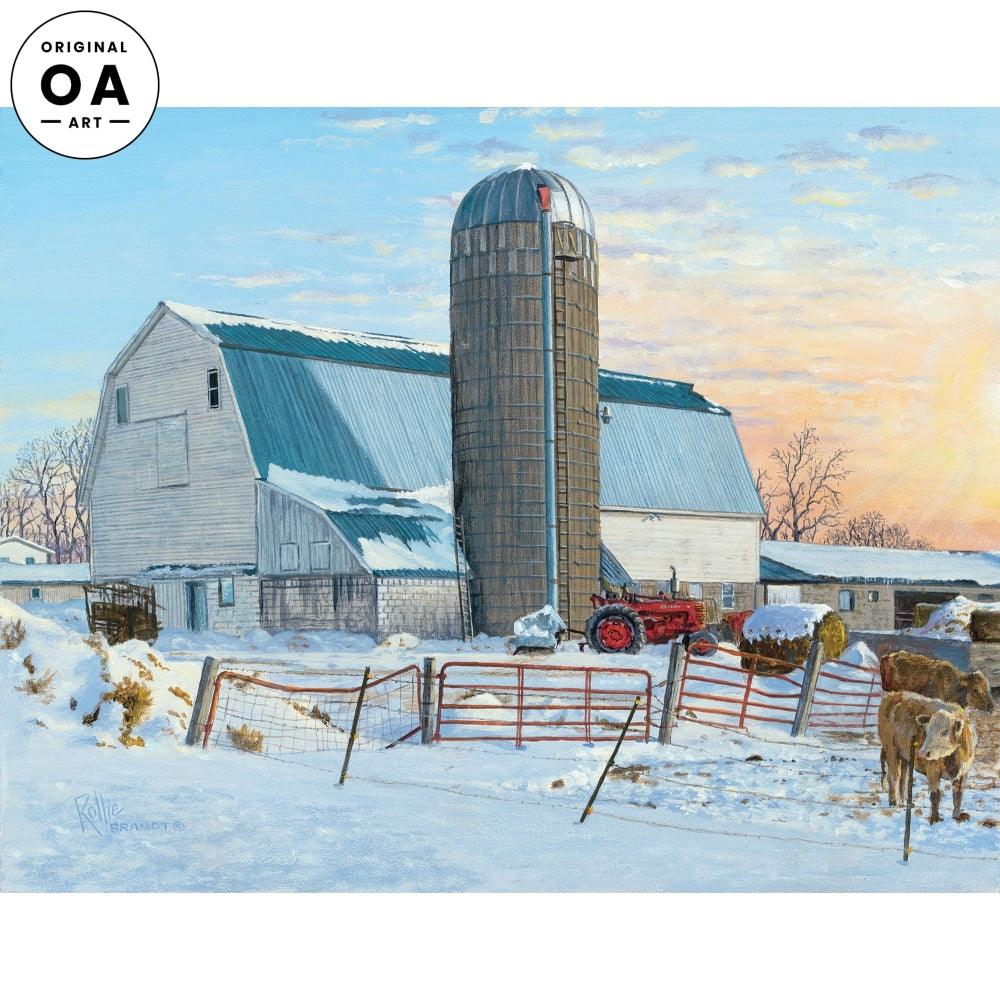 Sunlit Snowbanks—Farm Original Acrylic Painting - Wild Wings