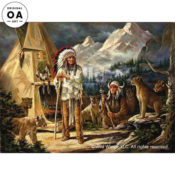 Chieftian Wisdom Original Oil Painting - Wild Wings