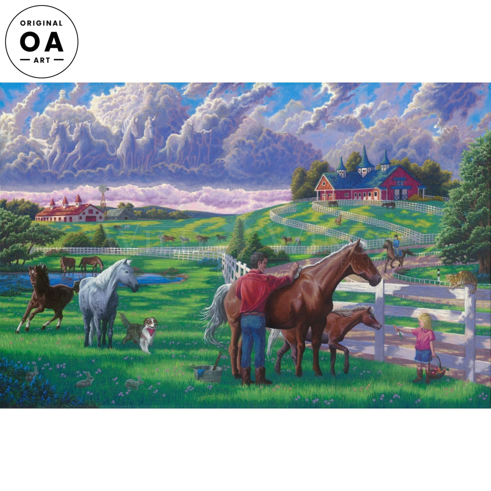 Kentucky Bluegrass—Horses Original Acrylic Painting - Wild Wings
