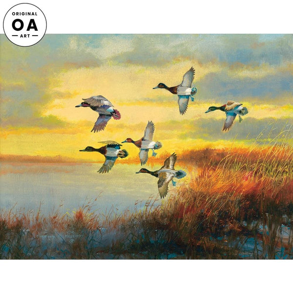 Autumn Sunrise—Bluebill Original Watercolor Painting - Wild Wings