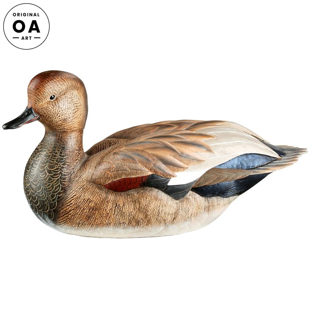 La Moille Island Gadwall Original Wood Carving - Wild Wings