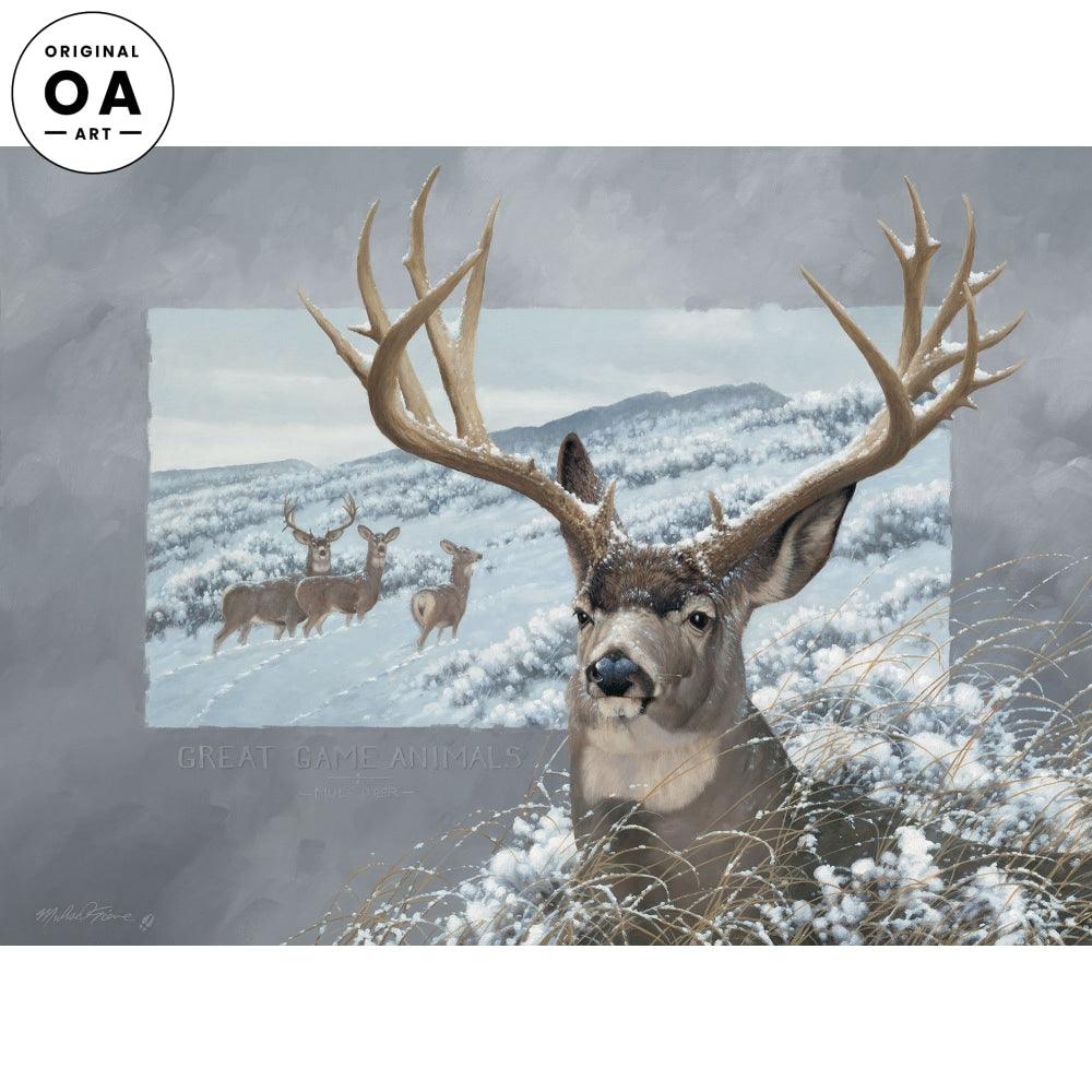 Mule Deer Original Oil Painting - Wild Wings