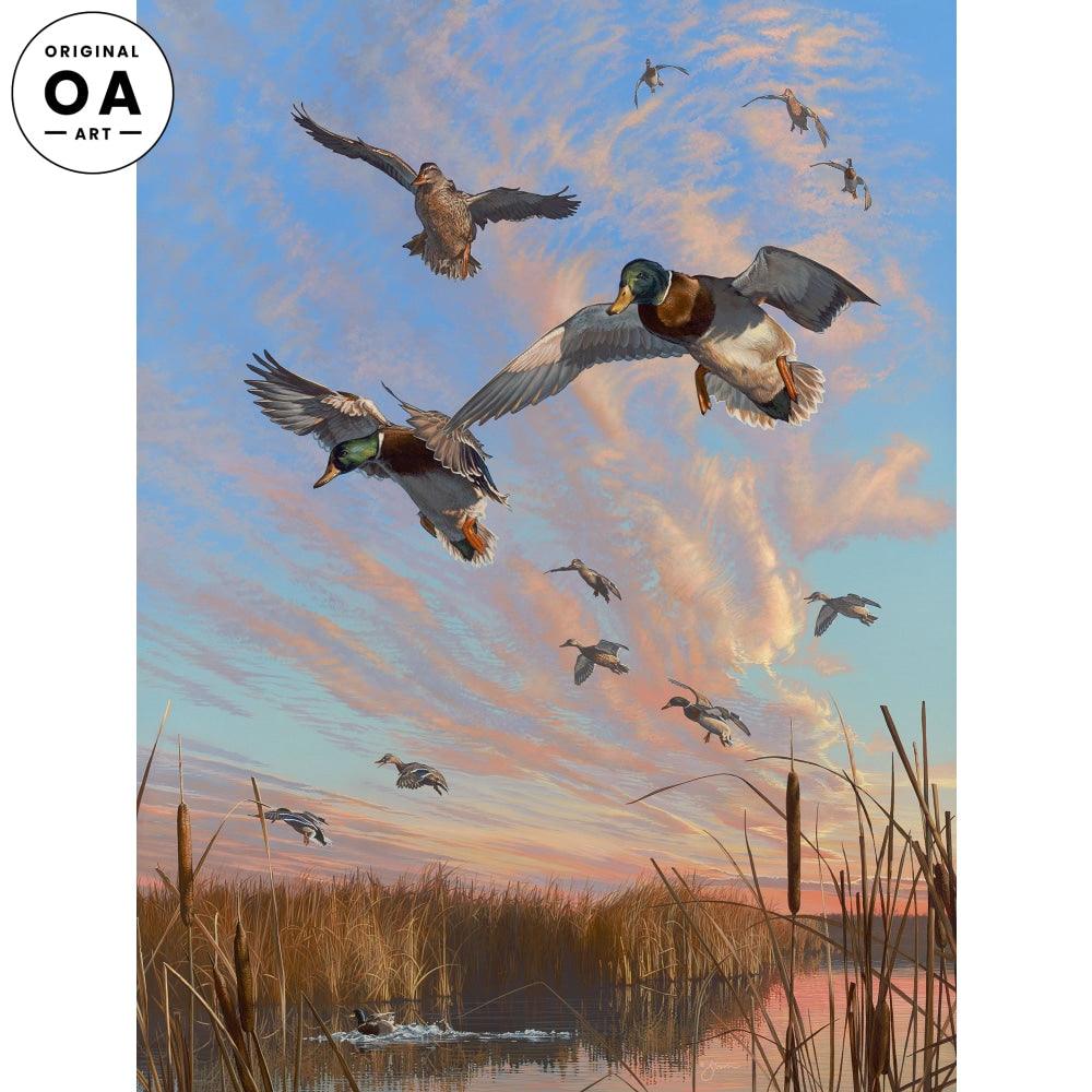 Sunsets Last Minutes Original Acrylic Painting - Wild Wings