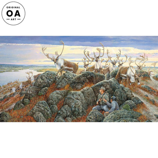 The Lucky Break—Caribou Original Oil Painting - Wild Wings