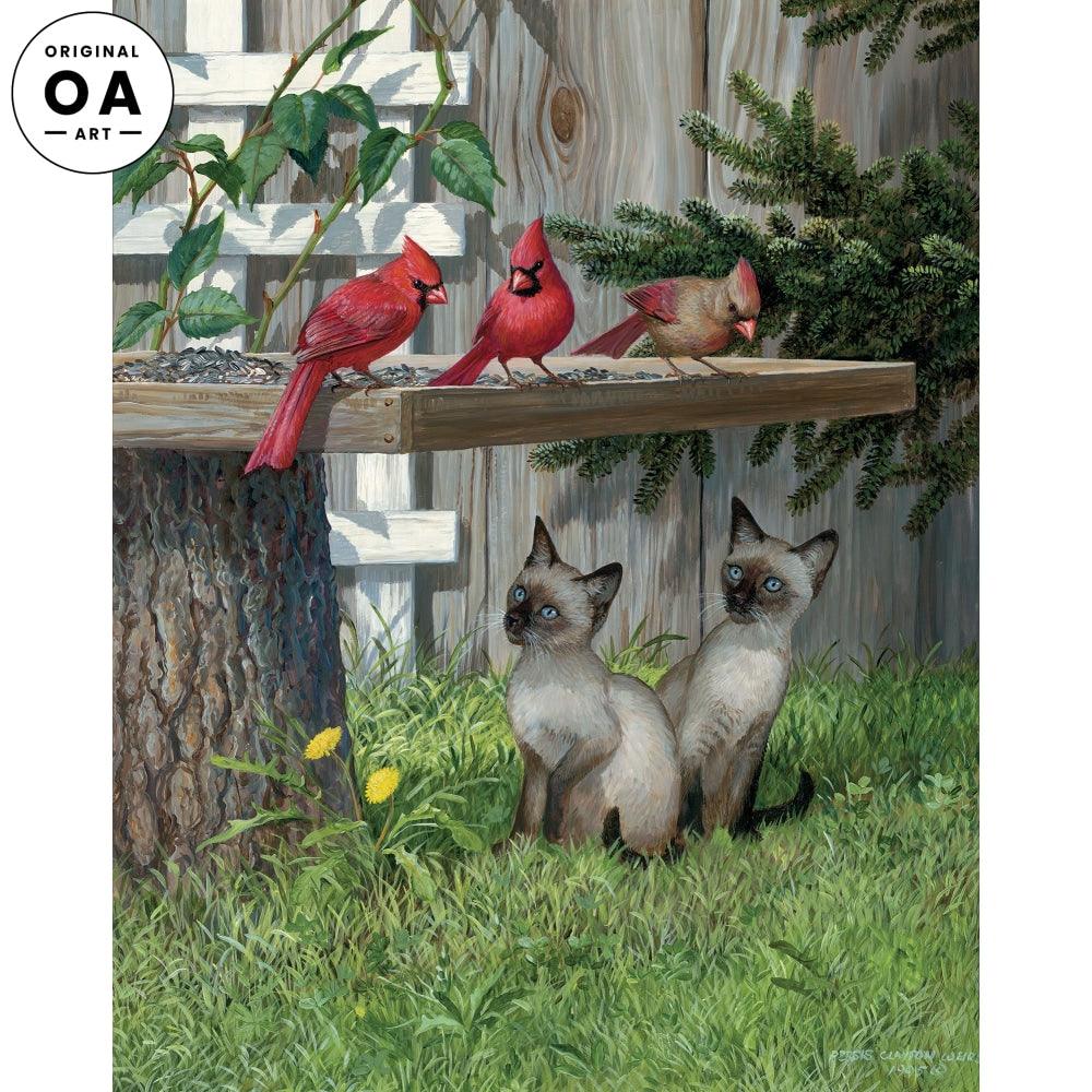 Board Meeting—Cats Original Acrylic Painting - Wild Wings