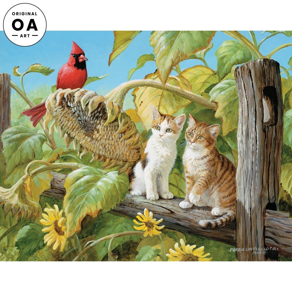 Harvest Time—Cats Original Acrylic Painting - Wild Wings