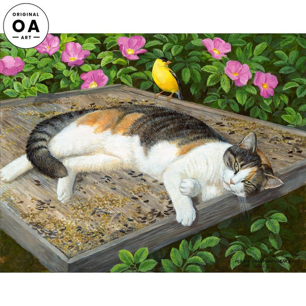 My Feeding Board— Cat Original Acrylic Painting - Wild Wings
