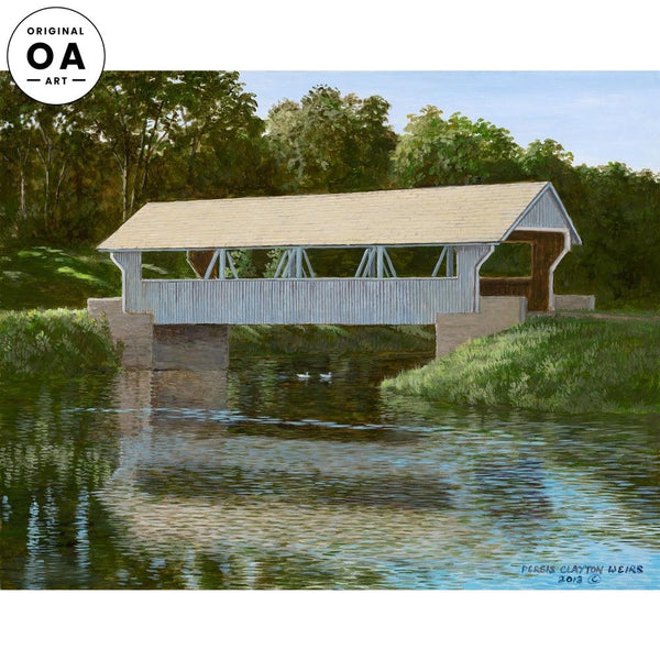 Quiet Morning—Covered Bridge Original Acrylic Painting - Wild Wings