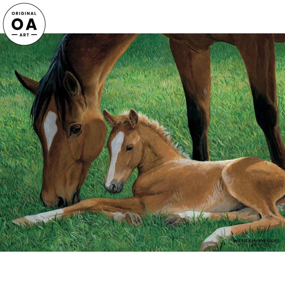 Spring—Colt & Mare Original Acrylic Painting - Wild Wings