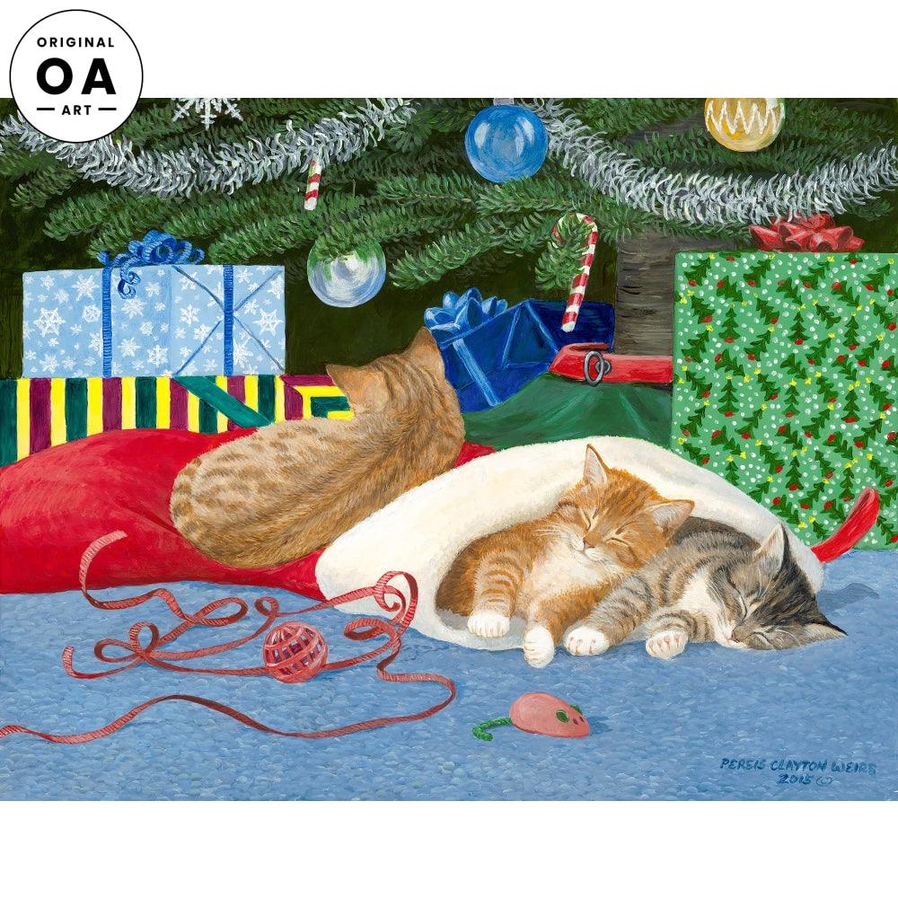 Santa's Helpers—Cats Original Acrylic Painting - Wild Wings