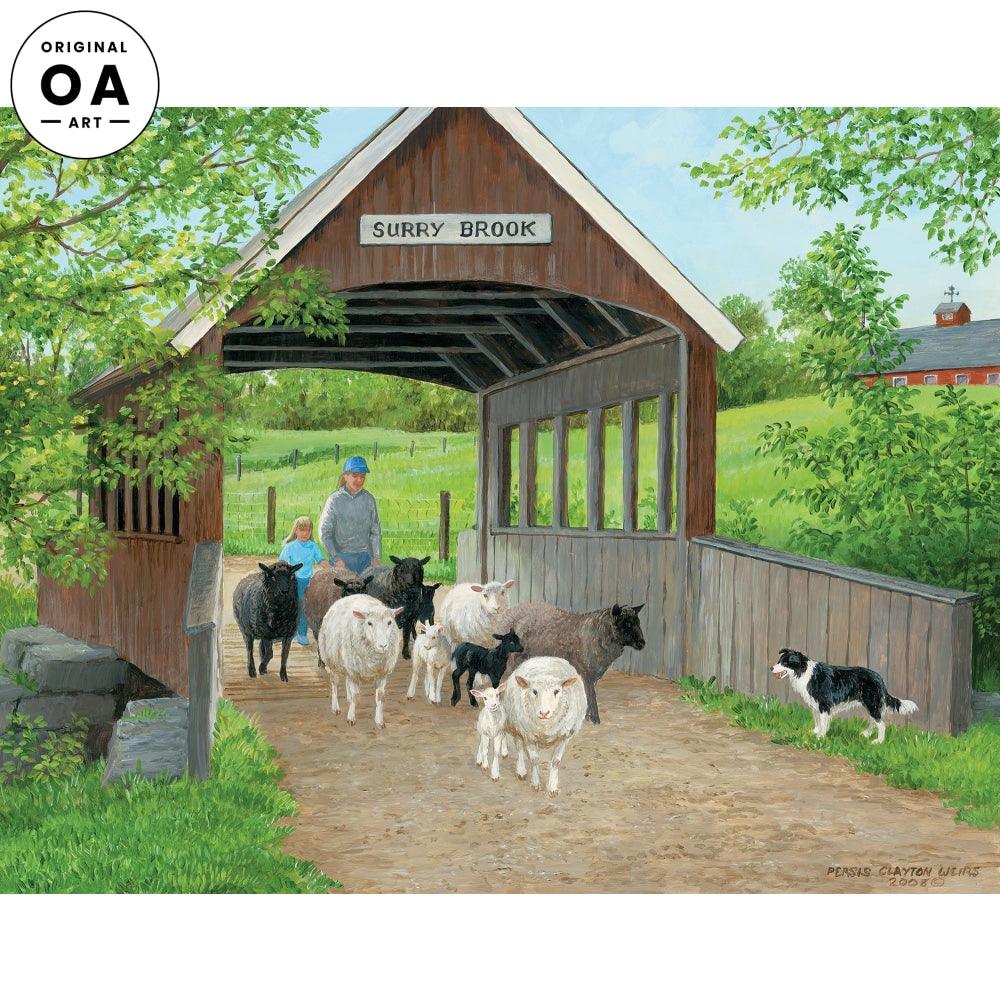 Spring Lambs Original Acrylic Painting - Wild Wings