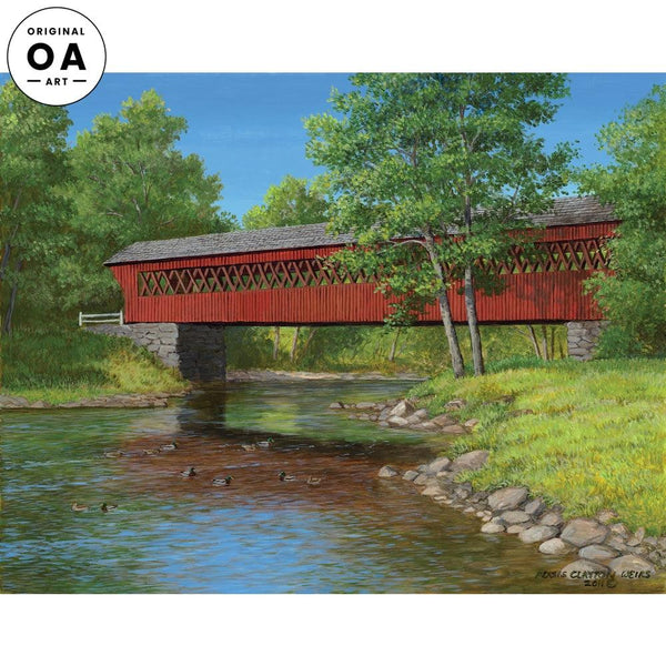 Summer Stream - Covered Bridge Art - 11