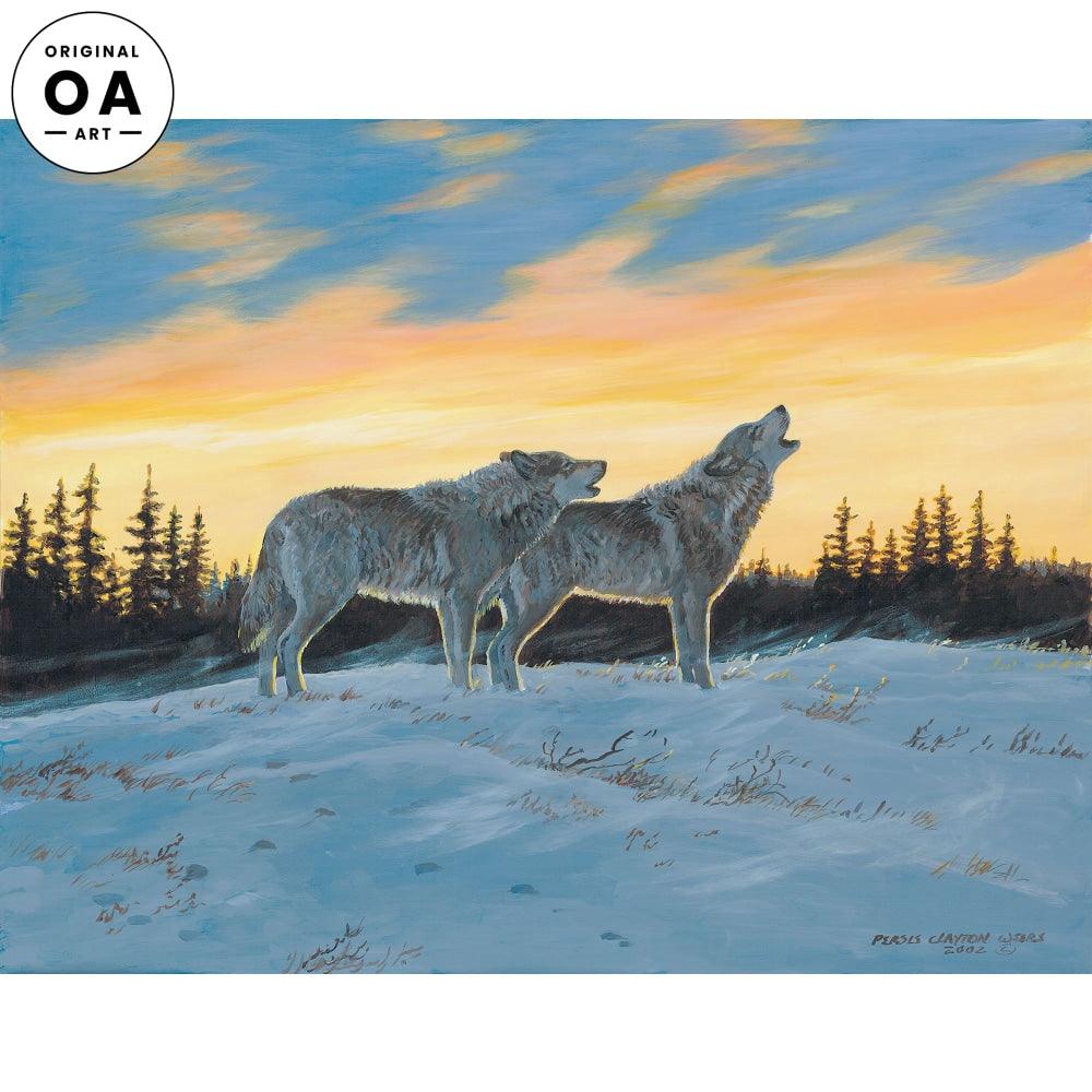 Sunrise Song—Wolves Original Acrylic Painting - Wild Wings