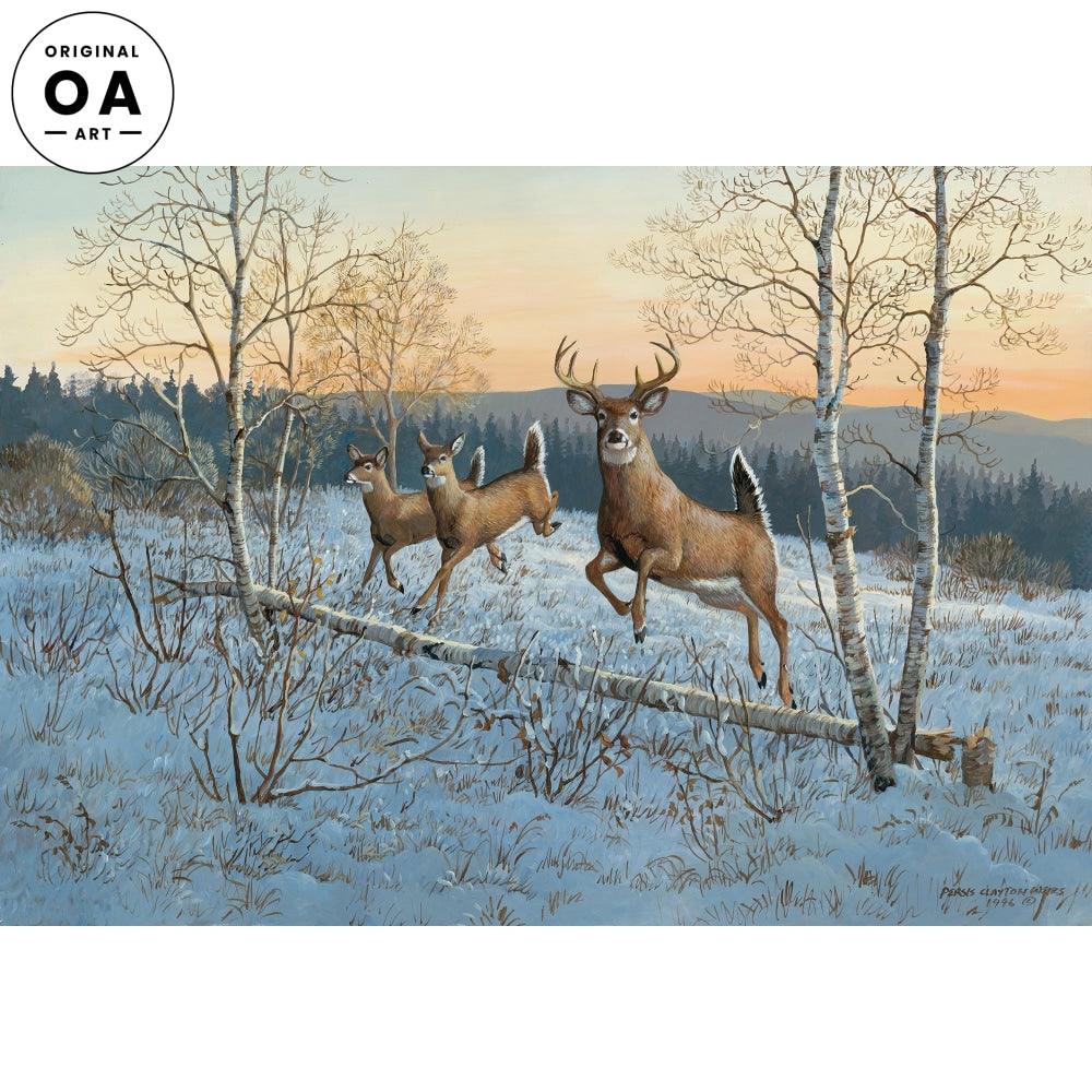 On the Move II—Whitetail Deer Original Acrylic Painting - Wild Wings