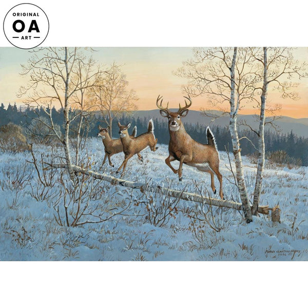 On the Move II—Whitetail Deer Original Acrylic Painting - Wild Wings