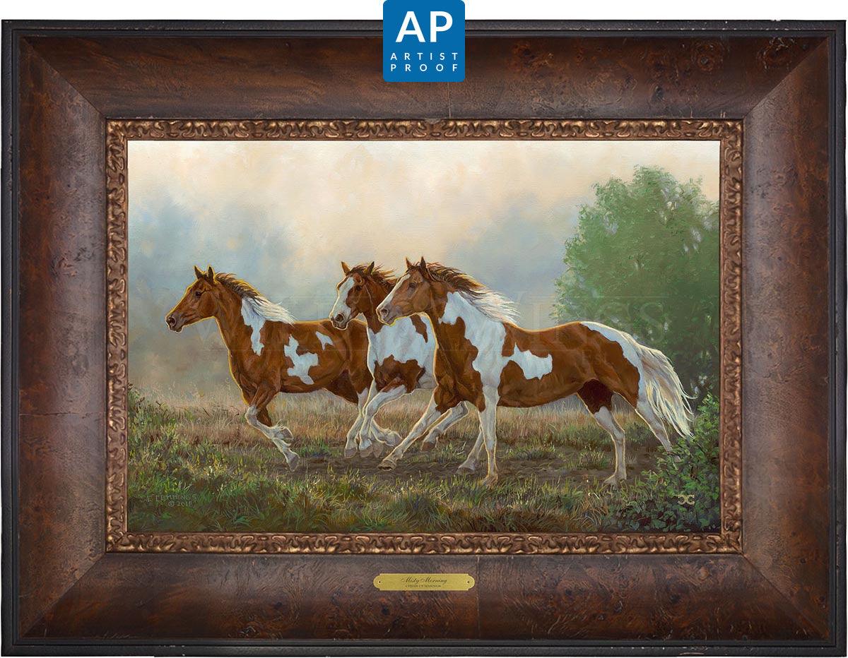 Misty Morning—Pintos; Artist Proof Edition (AP) Master Artisan Canvas - Wild Wings