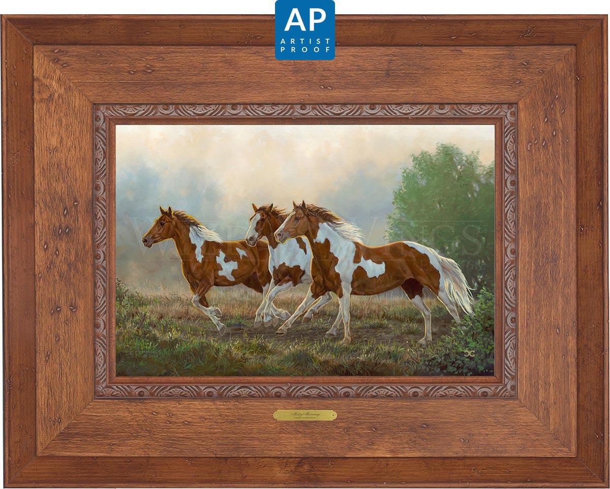 Misty Morning—Pintos; Artist Proof Edition (AP) Master Artisan Canvas - Wild Wings