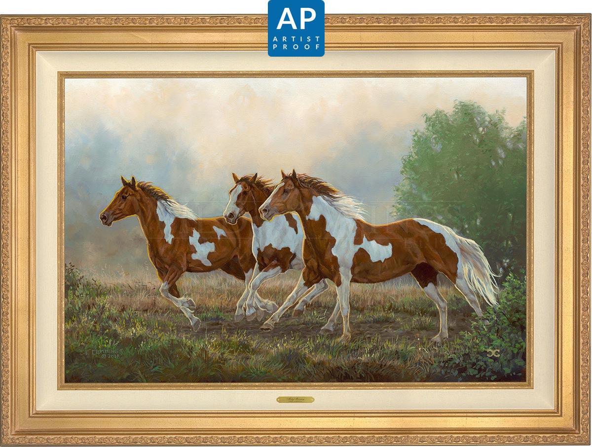 Misty Morning—Pintos; Artist Proof Edition (AP) Master Artisan Canvas - Wild Wings