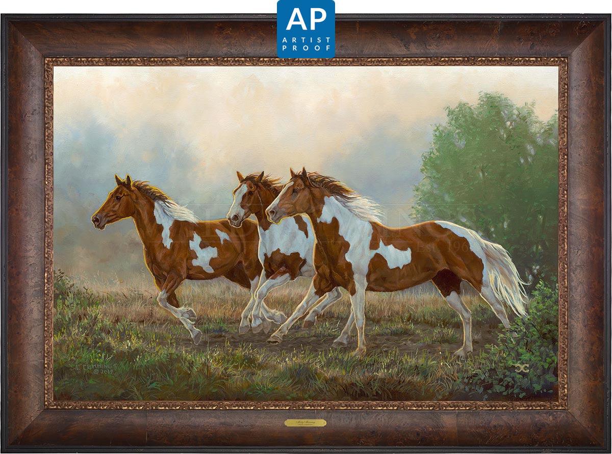 Misty Morning—Pintos; Artist Proof Edition (AP) Master Artisan Canvas - Wild Wings