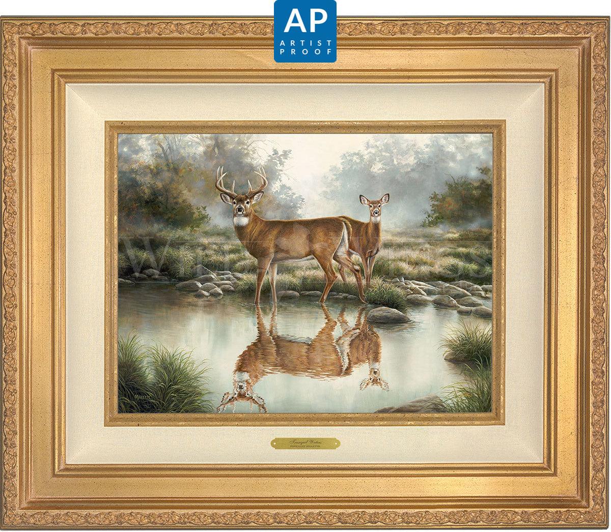 Tranquil Waters—Whitetail Deer; Artist Proof Edition (AP) Master Artisan Canvas - Wild Wings