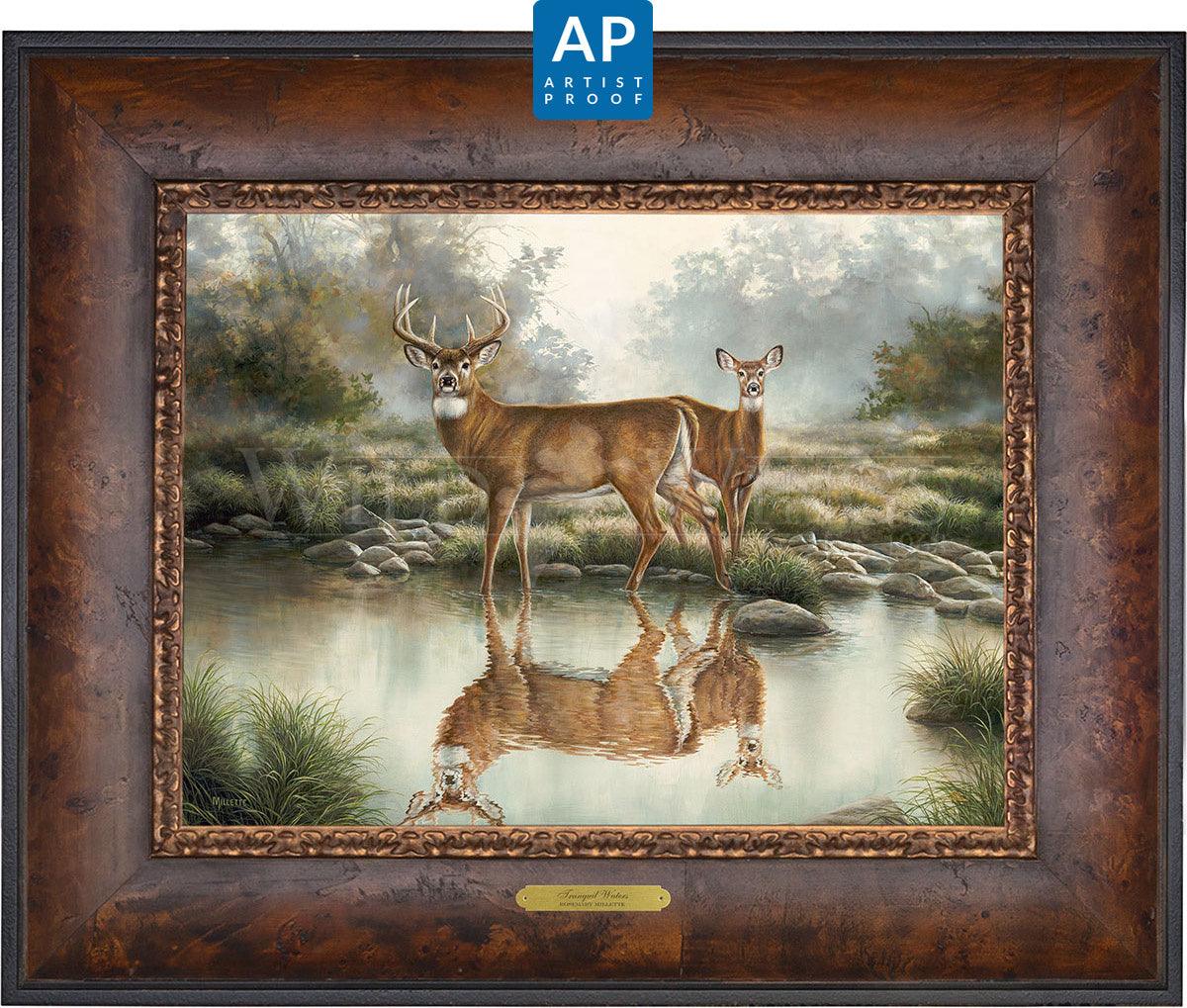 Tranquil Waters—Whitetail Deer; Artist Proof Edition (AP) Master Artisan Canvas - Wild Wings
