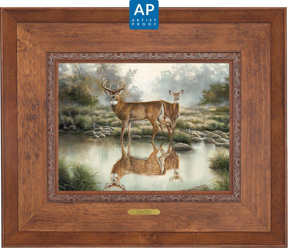 Tranquil Waters—Whitetail Deer; Artist Proof Edition (AP) Master Artisan Canvas - Wild Wings
