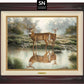 Tranquil Waters—Whitetail Deer; Standard Numbered Edition (SN) Master Artisan Canvas - Wild Wings