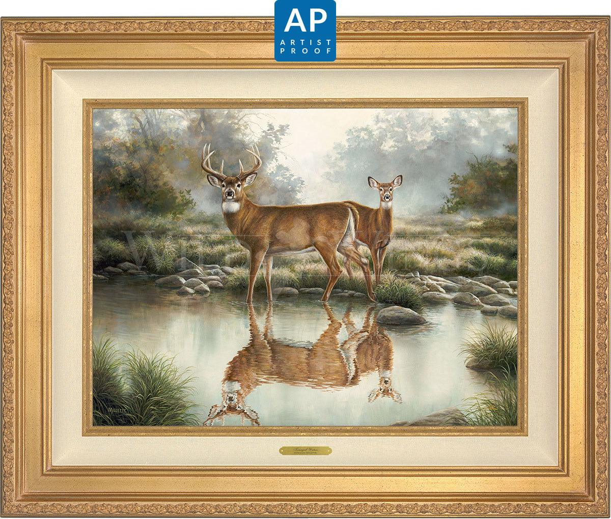 Tranquil Waters—Whitetail Deer; Artist Proof Edition (AP) Master Artisan Canvas - Wild Wings