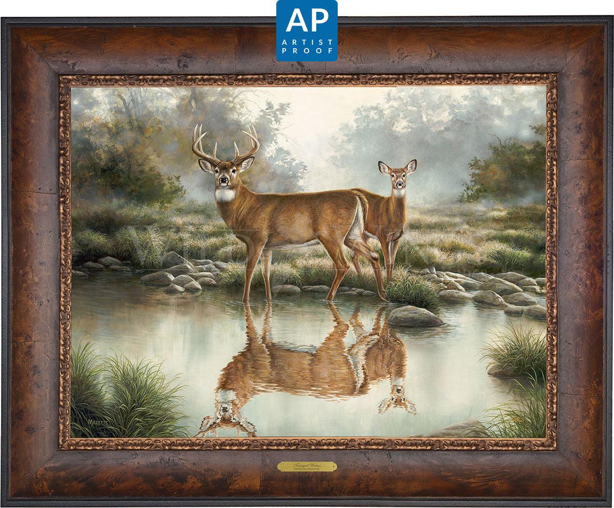 Tranquil Waters—Whitetail Deer; Artist Proof Edition (AP) Master Artisan Canvas - Wild Wings