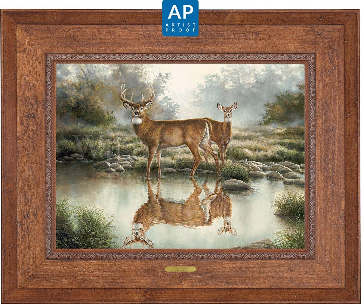 Tranquil Waters—Whitetail Deer; Artist Proof Edition (AP) Master Artisan Canvas - Wild Wings