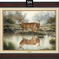 Tranquil Waters—Whitetail Deer; Standard Numbered Edition (SN) Master Artisan Canvas - Wild Wings