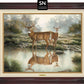 Tranquil Waters—Whitetail Deer; Standard Numbered Edition (SN) Master Artisan Canvas - Wild Wings