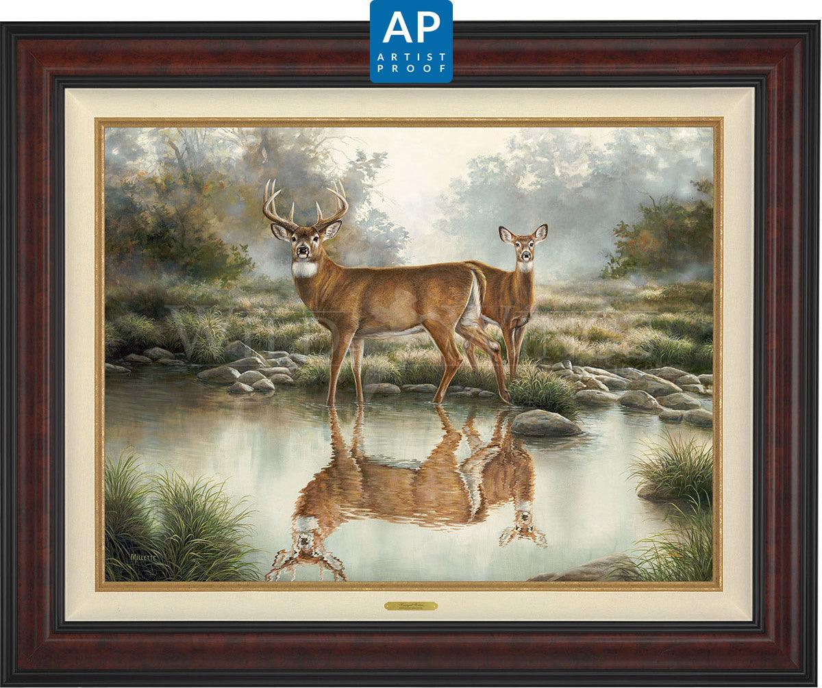 Tranquil Waters—Whitetail Deer; Artist Proof Edition (AP) Master Artisan Canvas - Wild Wings