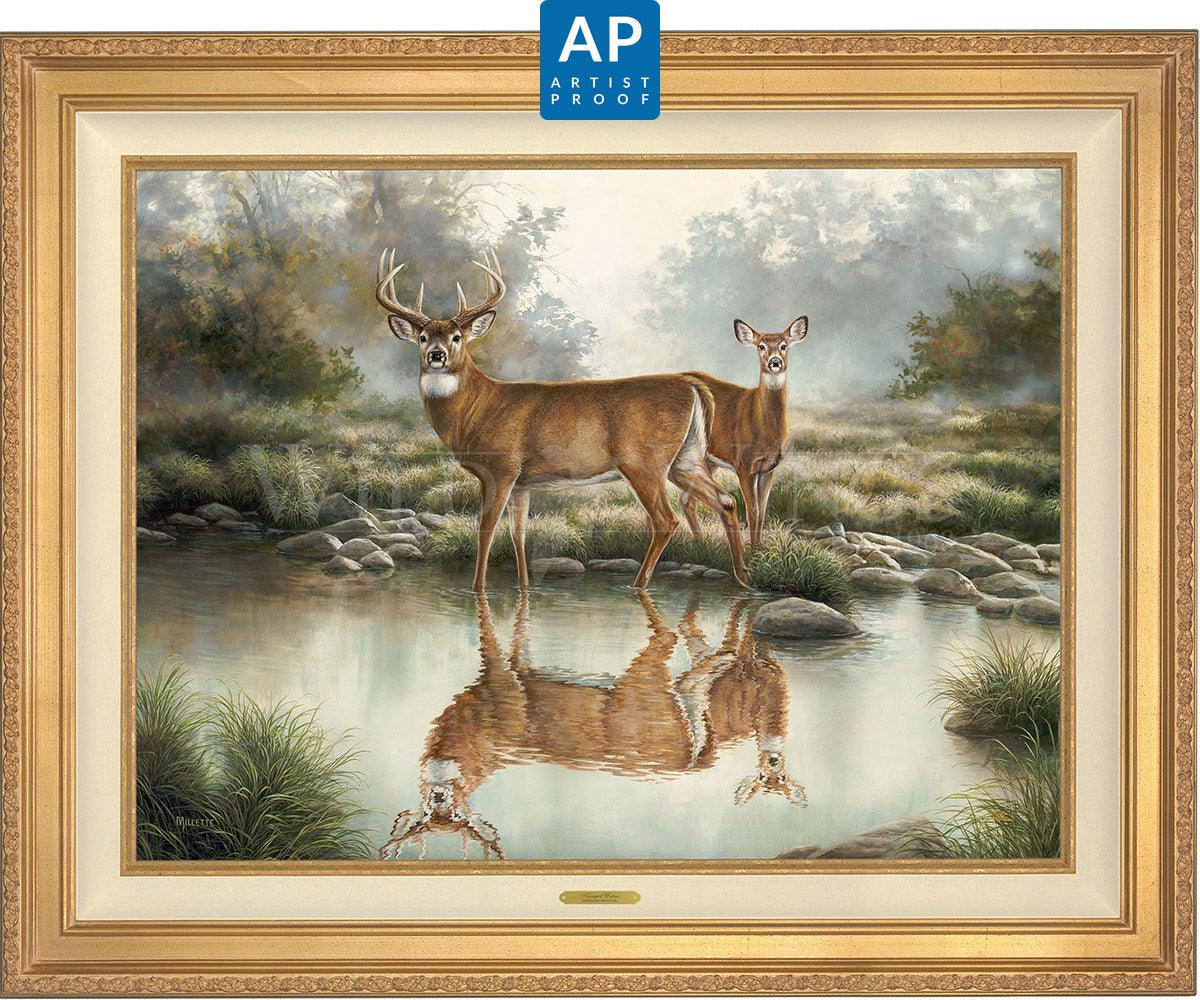 Tranquil Waters—Whitetail Deer; Artist Proof Edition (AP) Master Artisan Canvas - Wild Wings