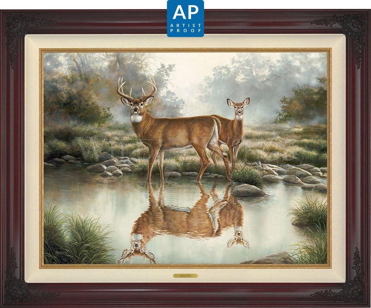 Tranquil Waters—Whitetail Deer; Artist Proof Edition (AP) Master Artisan Canvas - Wild Wings