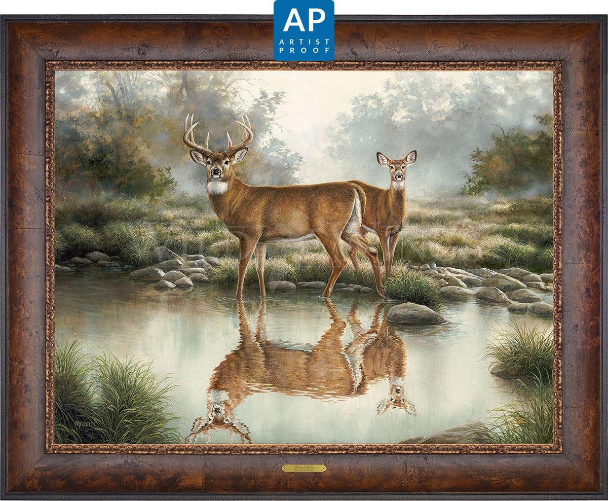 Tranquil Waters—Whitetail Deer; Artist Proof Edition (AP) Master Artisan Canvas - Wild Wings