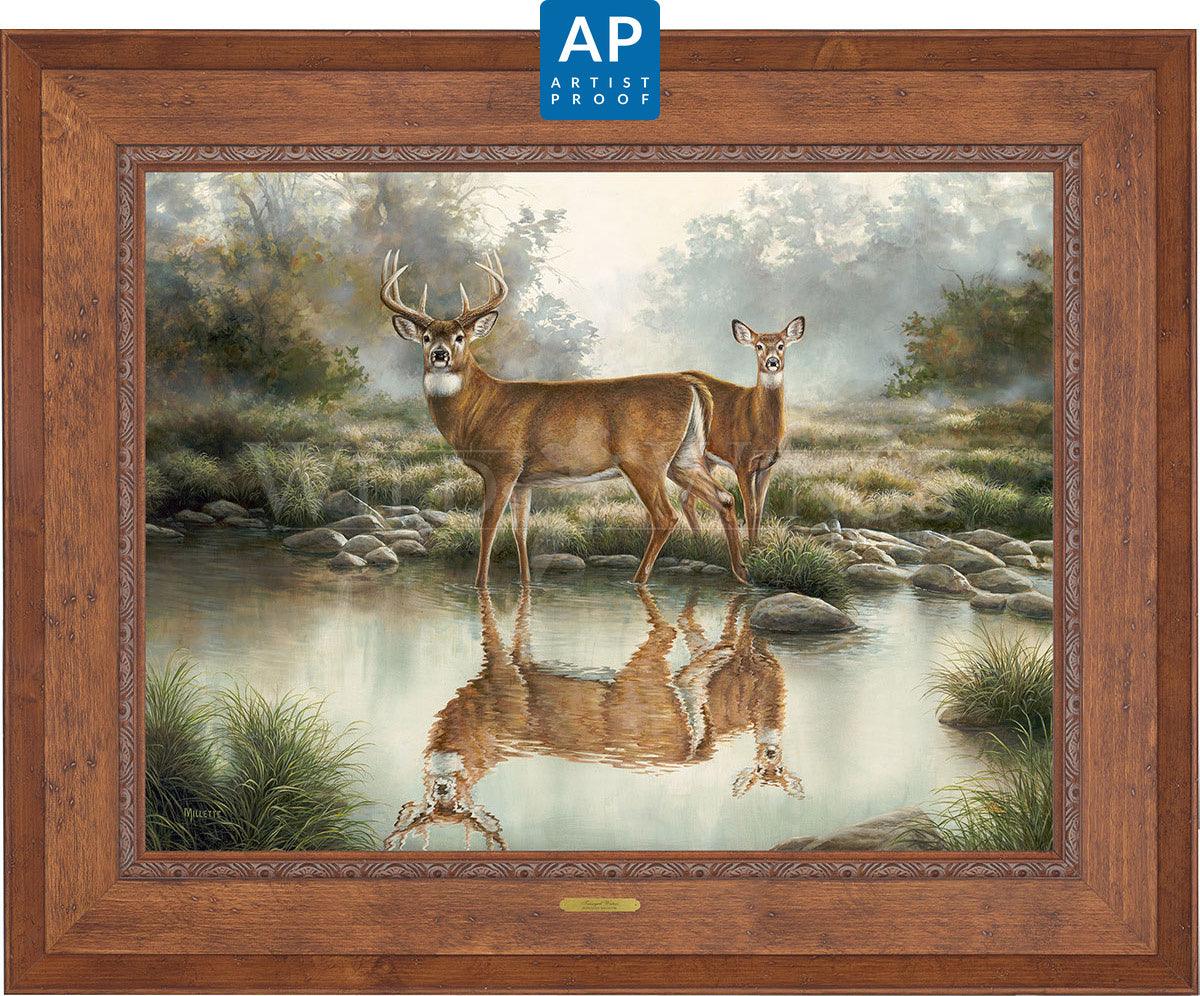Tranquil Waters—Whitetail Deer; Artist Proof Edition (AP) Master Artisan Canvas - Wild Wings